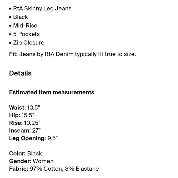 RTA Diavolina Moto Pant Sparkle Black Skinny Leg + Zips Size 26, Gothic - Picture 4 of 10